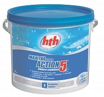 K801778H1 Многофункциональные таблетки по 200гр/25кг - 5 в 1, стабилизированный хлор, HTH Maxitab Action 5